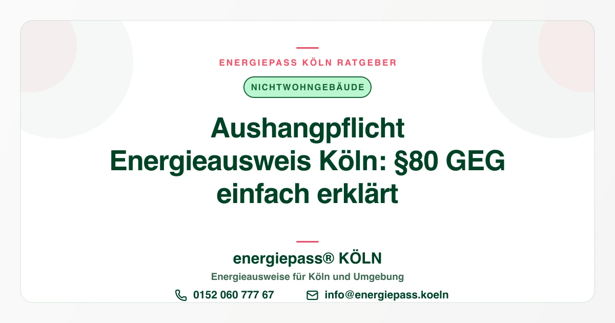 Aushangpflicht Energieausweis in Köln: Wer muss aushängen?