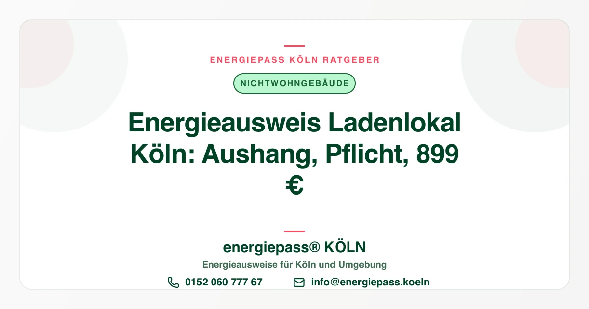 Energieausweis fürs Ladenlokal in Köln: Aushang und Pflicht