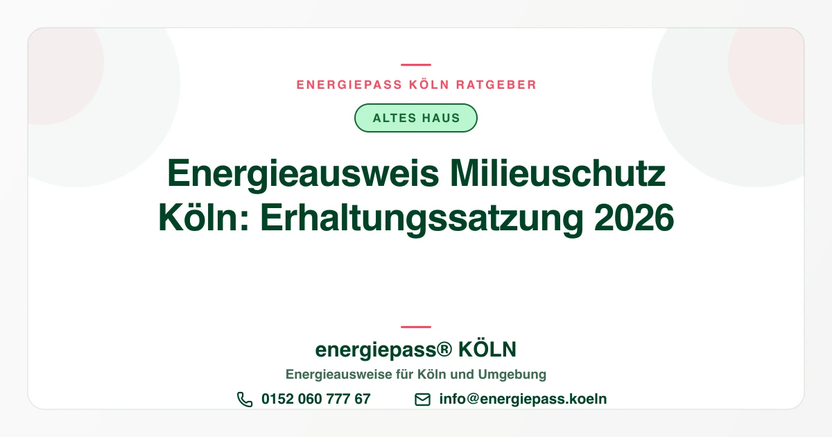 Energieausweis trotz Milieuschutz in Köln: Was im Erhaltungsgebiet gilt