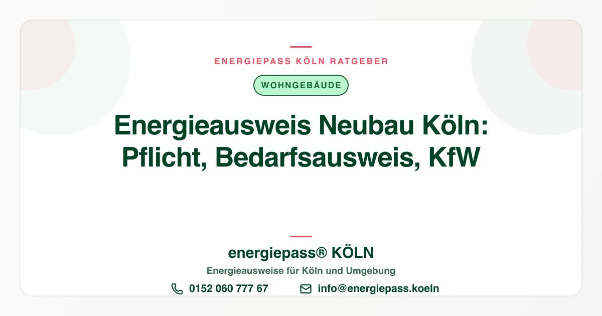 Energieausweis für den Neubau in Köln: Wie er aus dem GEG-Nachweis entsteht