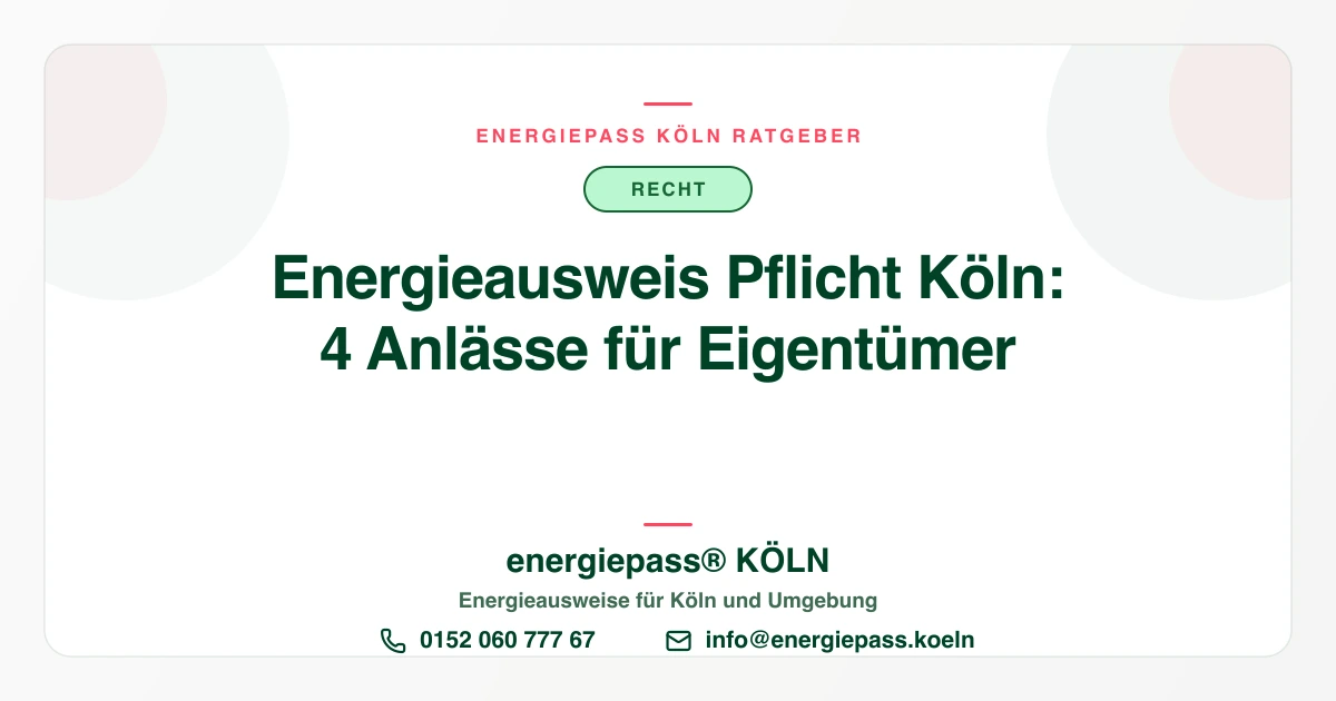 Energieausweis Pflicht in Köln: Wann Eigentümer handeln müssen