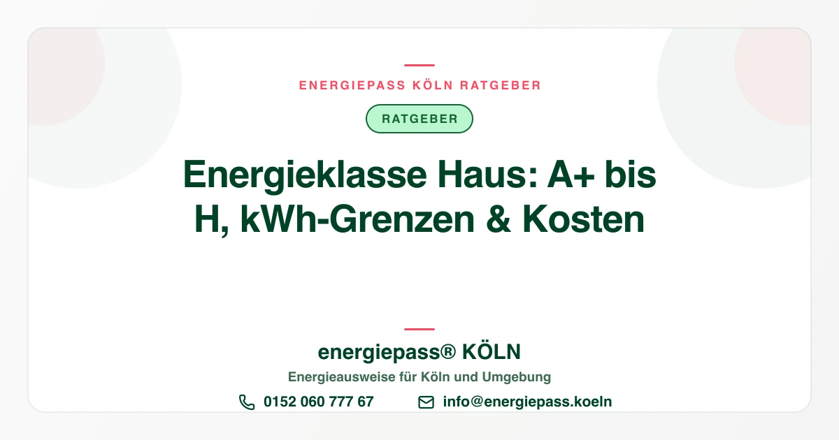 Energieklasse beim Haus verstehen: A+ bis H in kWh und Euro