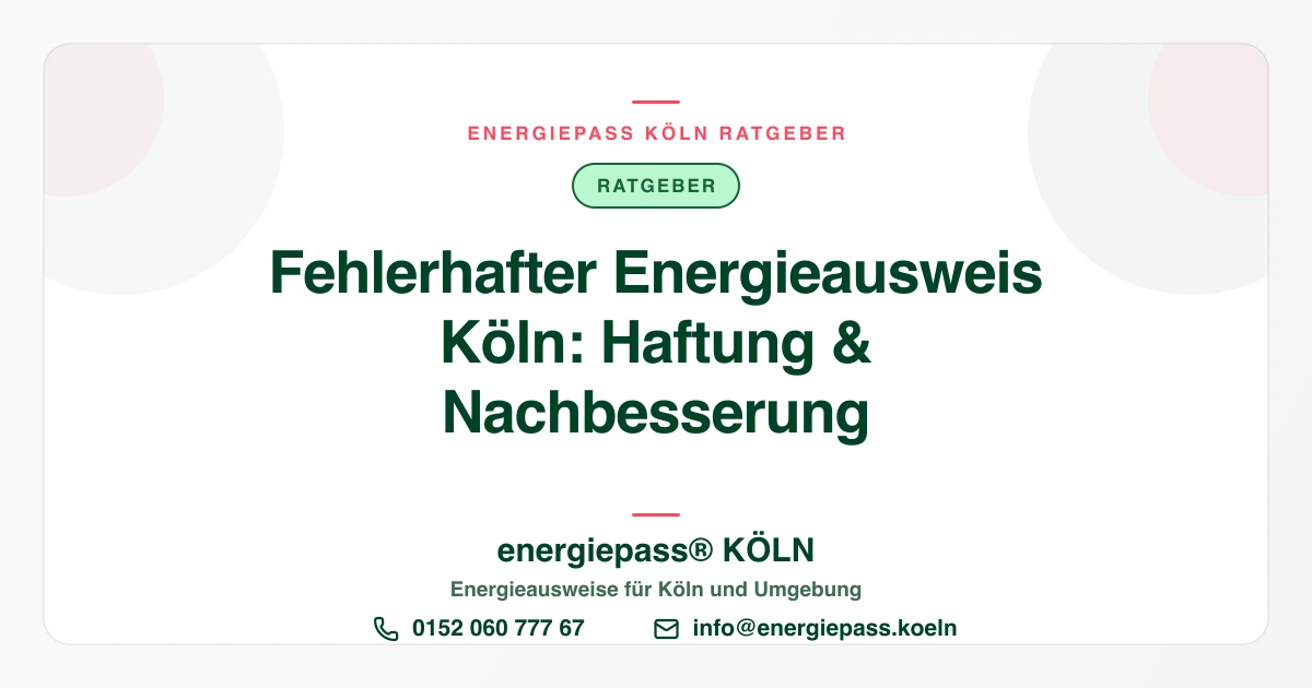 Fehlerhafter Energieausweis in Köln: Was tun bei falschen Angaben?