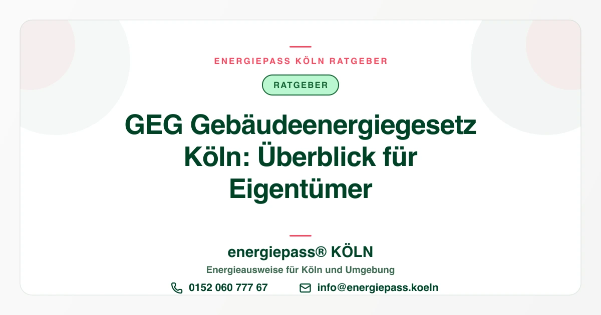 GEG für Eigentümer in Köln: Was das Gebäudeenergiegesetz regelt
