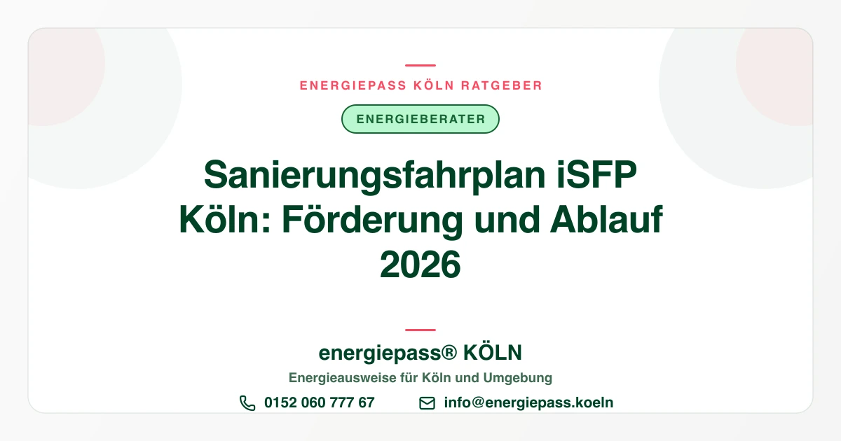 Sanierungsfahrplan (iSFP) in Köln: Förderung, Ablauf und was er wirklich bringt